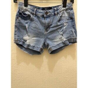 Lucky Brand Riley Girl’s Light Wash Distressed Denim Cutoff Shorts Size 14